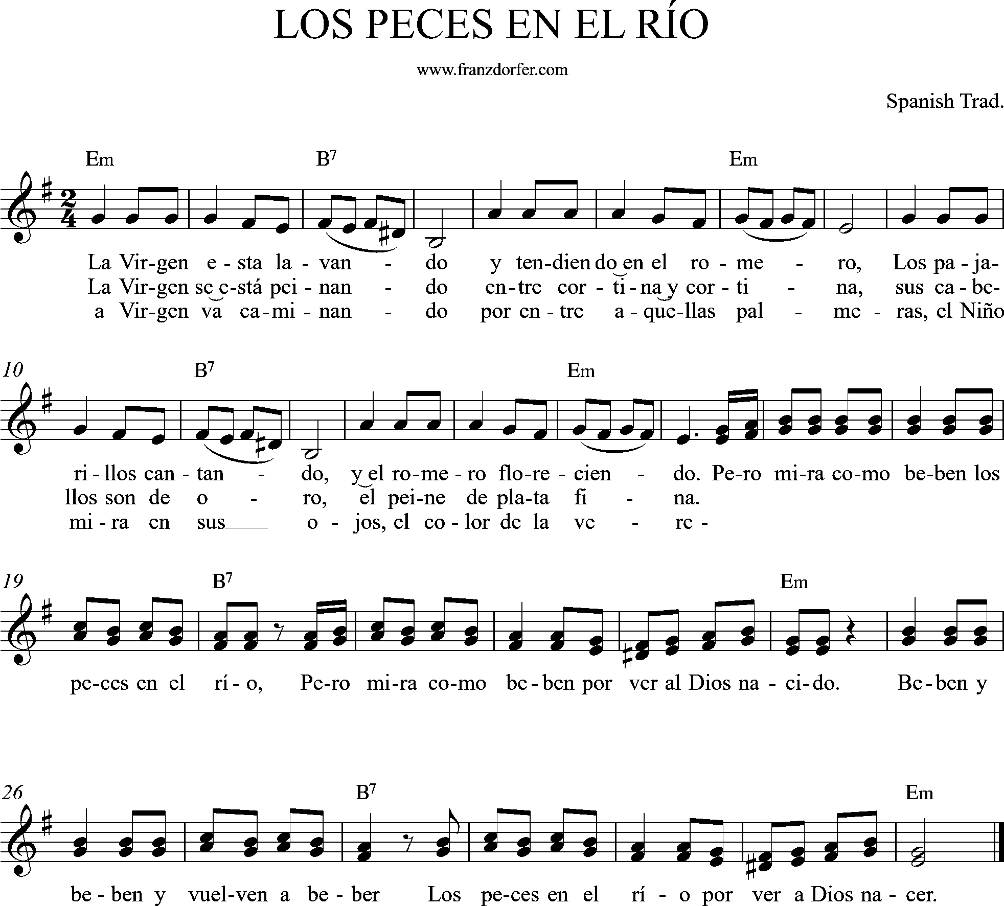 chords, lyrics, LOS PECES EN EL RÍO